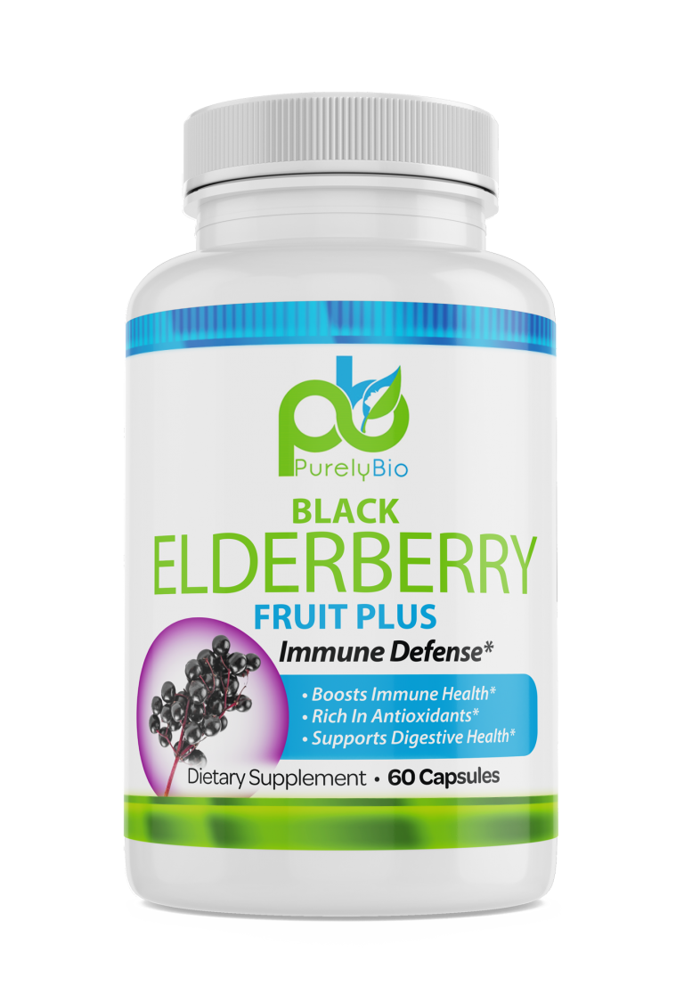 PurelyBio - Black Elderberry Fruit Plus 60 Capsules - PurelyBio