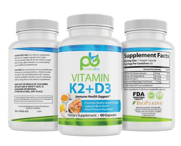 PurelyBio - Vitamin K2 + D3 60 Capsules - Image 4